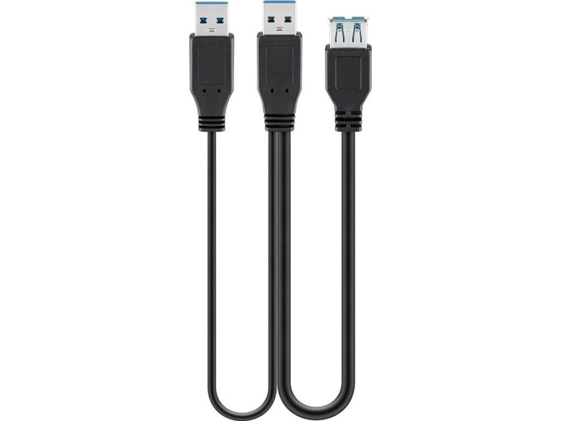 Pro USB 3.0 dual power SuperSpeed cable Black