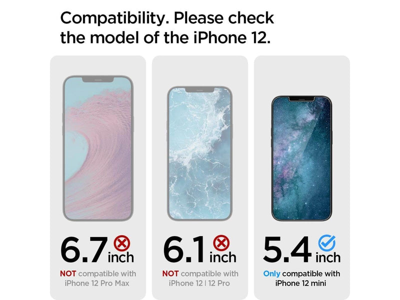 Spigen Glas tR EZ Fit - 2 Pack - iPhone 12 mini