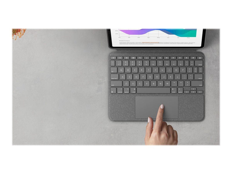 Logitech Combo Touch - keyboard and folio case - with trackpad - QWERTY - US International - oxford grey - Tastatur & Folio-Set