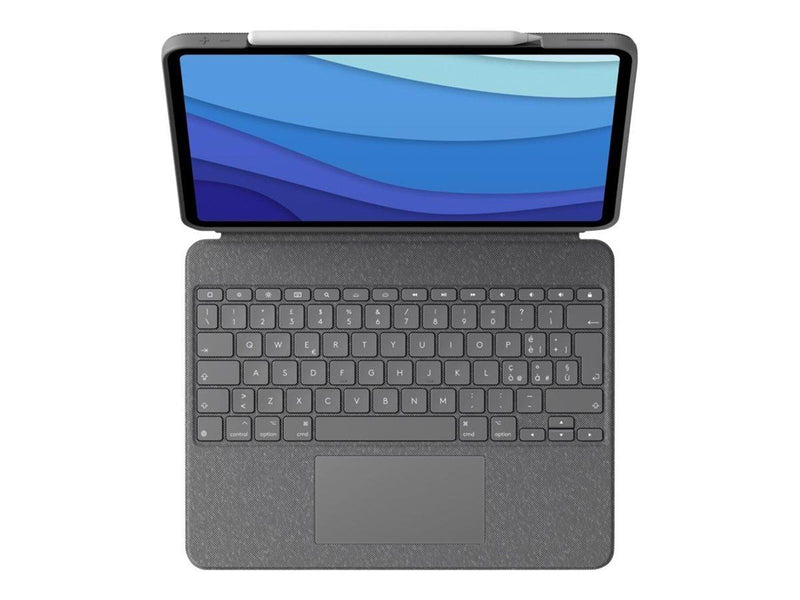 Logitech Combo Touch - keyboard and folio case - with trackpad - QWERTY - US International - oxford grey - Tastatur & Folio-Set