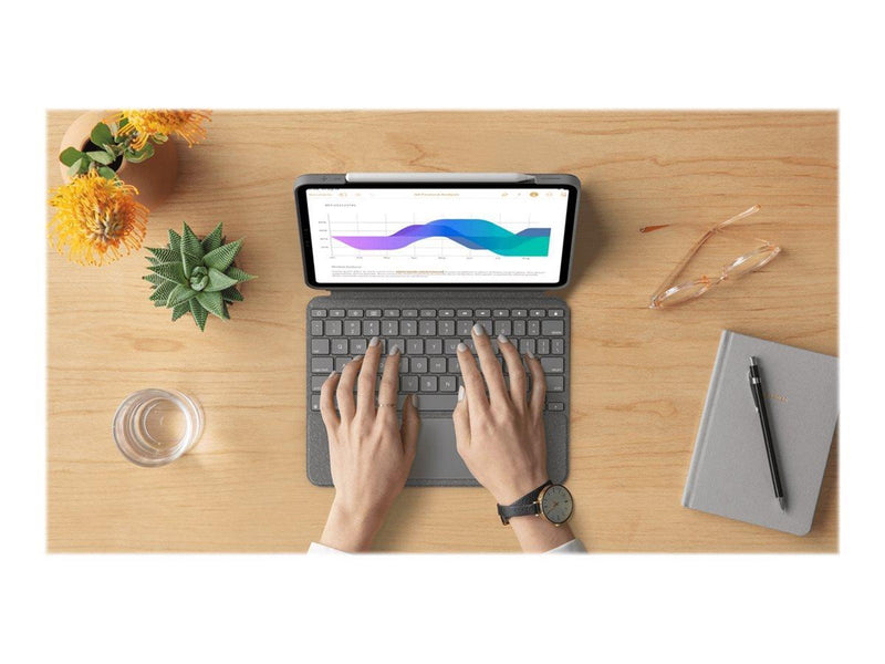 Logitech Combo Touch - keyboard and folio case - with trackpad - QWERTY - US International - oxford grey - Tastatur & Folio-Set