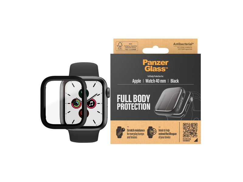 PanzerGlass Screen Protector Full Body Apple Watch Series 4 | 5 | 6 | SE 40mm | Black