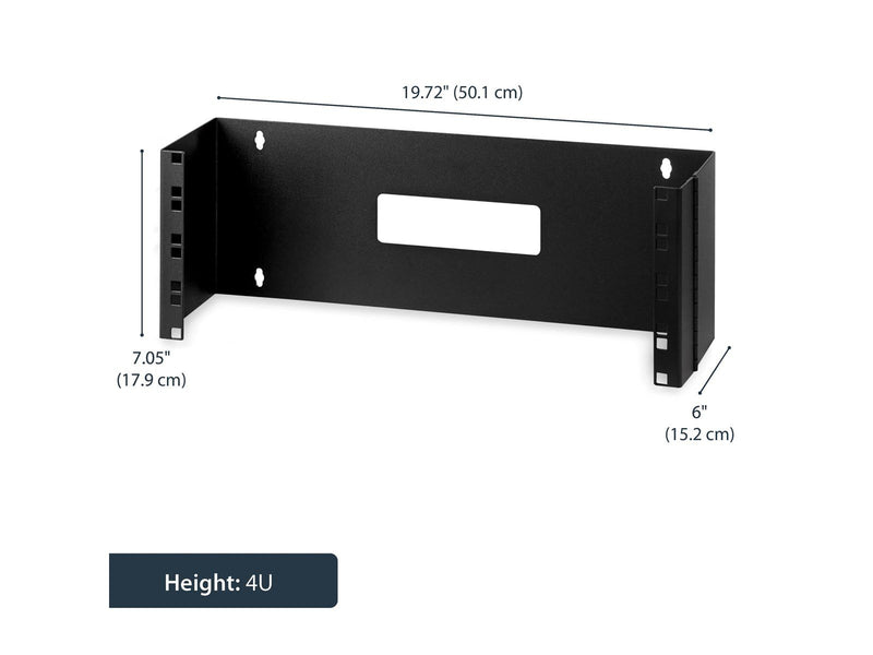 StarTech.com 4U 19in Hinged Wall Montage Bracket für Patch Panels - Beschlag für Montage an Wand