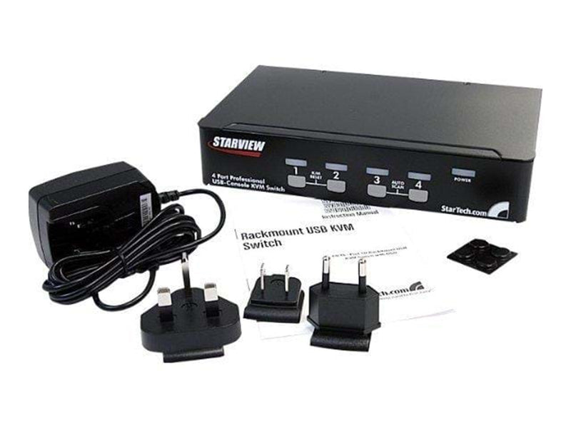StarTech.com 4 Port 1U Rack Befestigungskit USB KVM Switch mit OSD - KVM Switch - 4 Anschlüsse