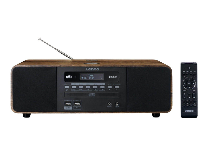 Lenco DAR-051WD - Stereo DAB+/ FM radio CD 2 USB Bluetooth® QI and remote control