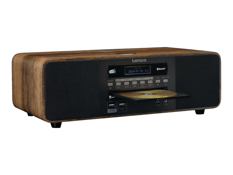 Lenco DAR-051WD - Stereo DAB+/ FM radio CD 2 USB Bluetooth® QI and remote control