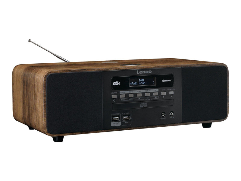 Lenco DAR-051WD - Stereo DAB+/ FM radio CD 2 USB Bluetooth® QI and remote control