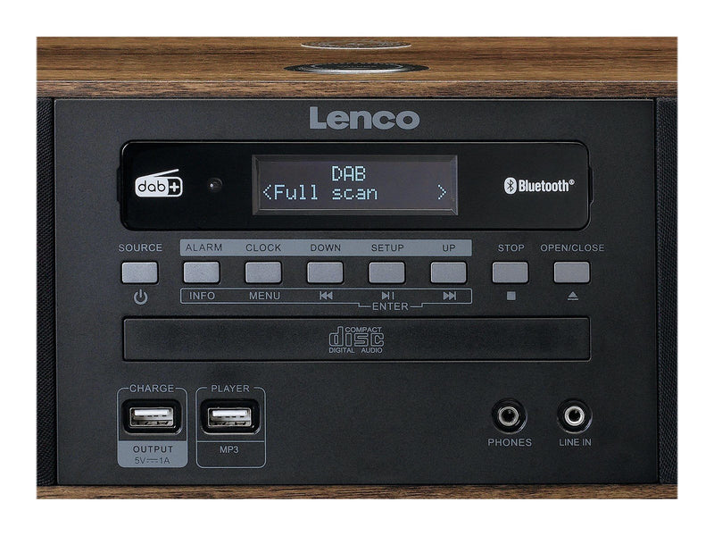 Lenco DAR-051WD - Stereo DAB+/ FM radio CD 2 USB Bluetooth® QI and remote control