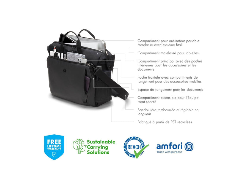 Dicota Eco Top Traveller Go Laptop-Tasche für Laptop 15.6" | Schwarz