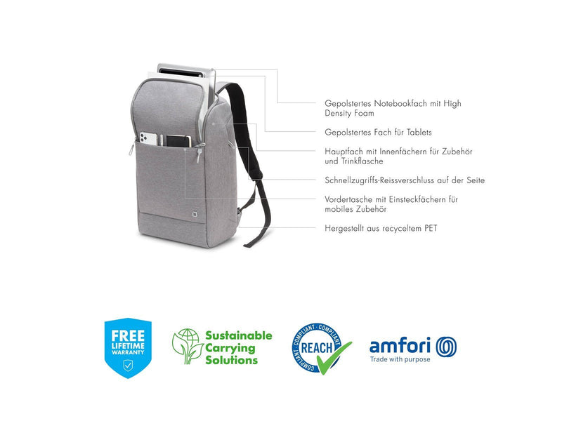 Dicota Eco Motion Rucksack für Laptop 15.6" | Grau