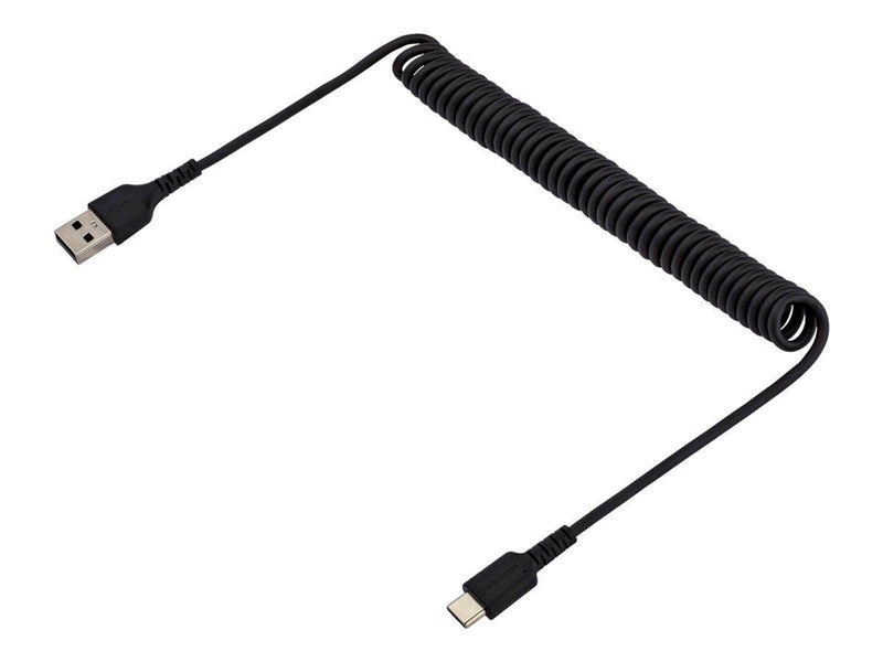 StarTech.com 1m USB A to C Charging Cable Coiled Heavy Duty Fast Charge & Sync High Quality USB 2.0 A to USB Type-C Cable Rugged
