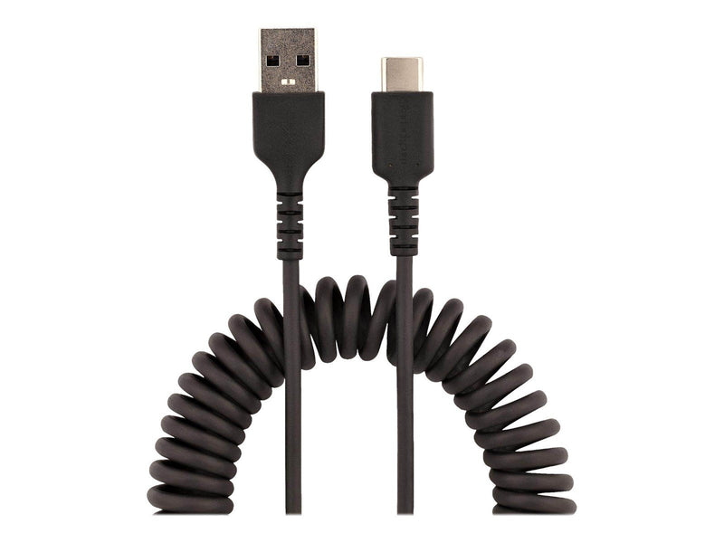 StarTech.com 1m USB A to C Charging Cable Coiled Heavy Duty Fast Charge & Sync High Quality USB 2.0 A to USB Type-C Cable Rugged