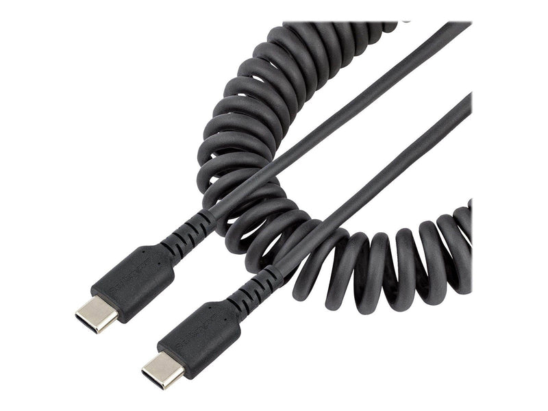 StarTech.com 3ft (1m) USB C Charging Cable Coiled Heavy Duty Fast Charge & Sync USB-C Cable USB 2.0 Type-C Cable Rugged Aramid F