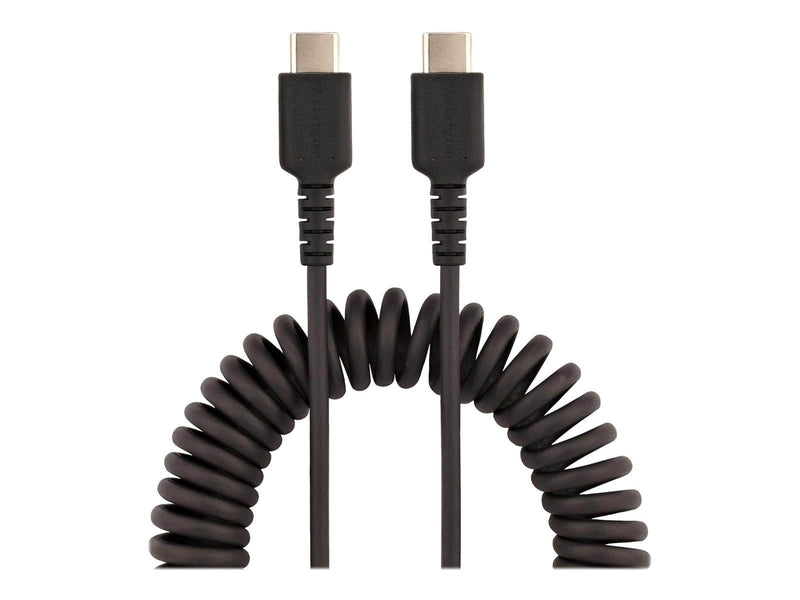 StarTech.com 3ft (1m) USB C Charging Cable Coiled Heavy Duty Fast Charge & Sync USB-C Cable USB 2.0 Type-C Cable Rugged Aramid F