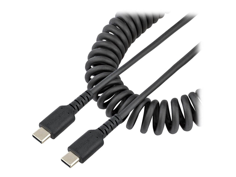 StarTech.com 20in (50cm) USB C Charging Cable Coiled Heavy Duty Fast Charge & Sync USB-C Cable USB 2.0 Type-C Cable Rugged Arami