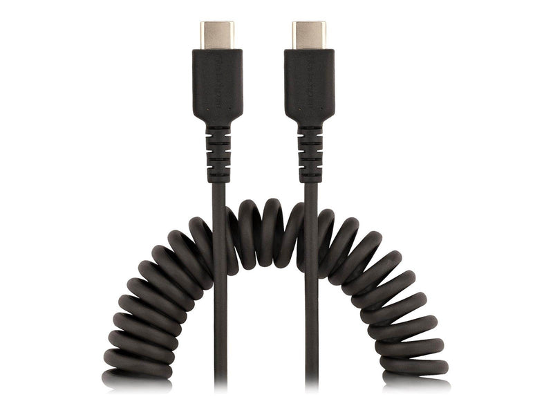 StarTech.com 20in (50cm) USB C Charging Cable Coiled Heavy Duty Fast Charge & Sync USB-C Cable USB 2.0 Type-C Cable Rugged Arami