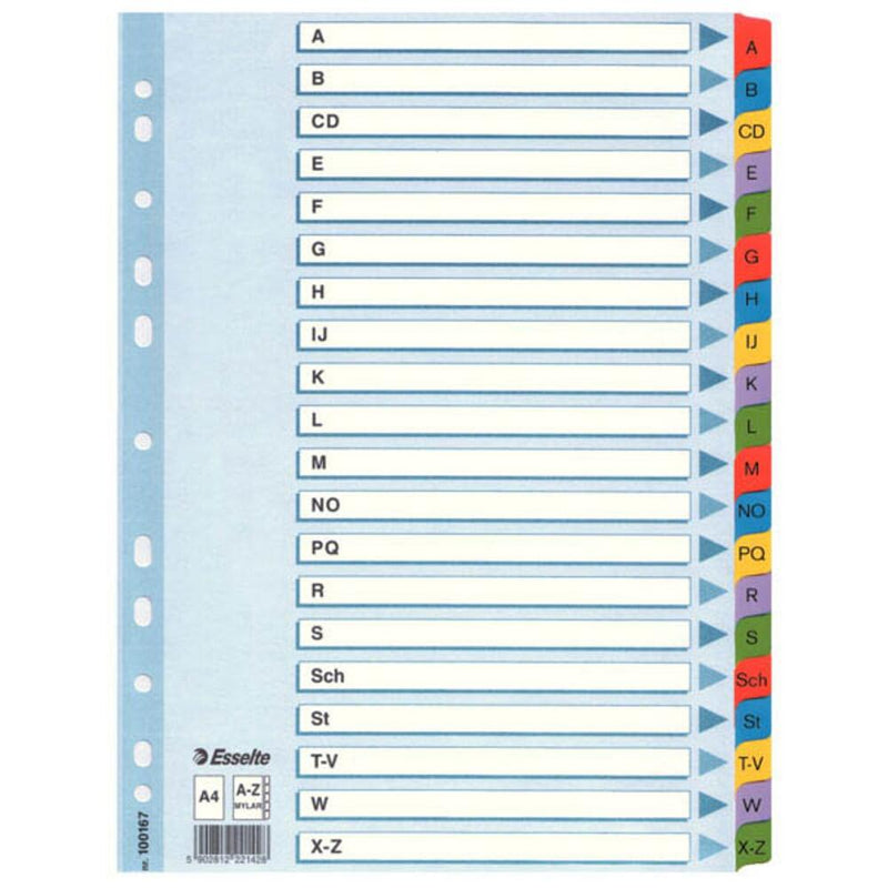Esselte Ordnerregister Vollformat A-Z farbig - 20-teilig
