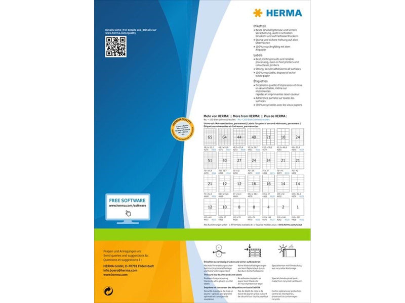 HERMA PREMIUM Adressetiketten, A5, 148,5 x 205 mm, weiß, permanent haftend