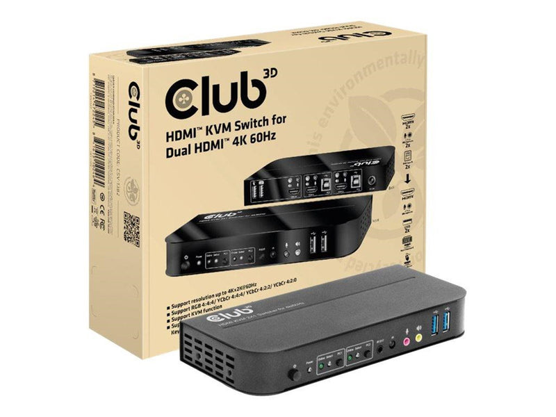 Club 3D CSV-1382 - KVM / audio switch - 2 ports