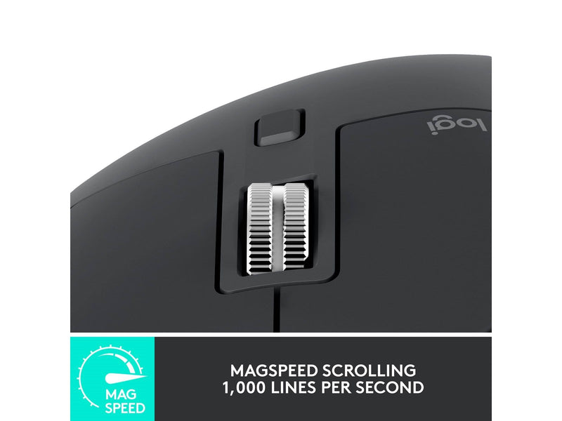 Logitech MX Master 3S Performance Wireless Mouse - Graphite - Ergonomische Maus (Schwarz)