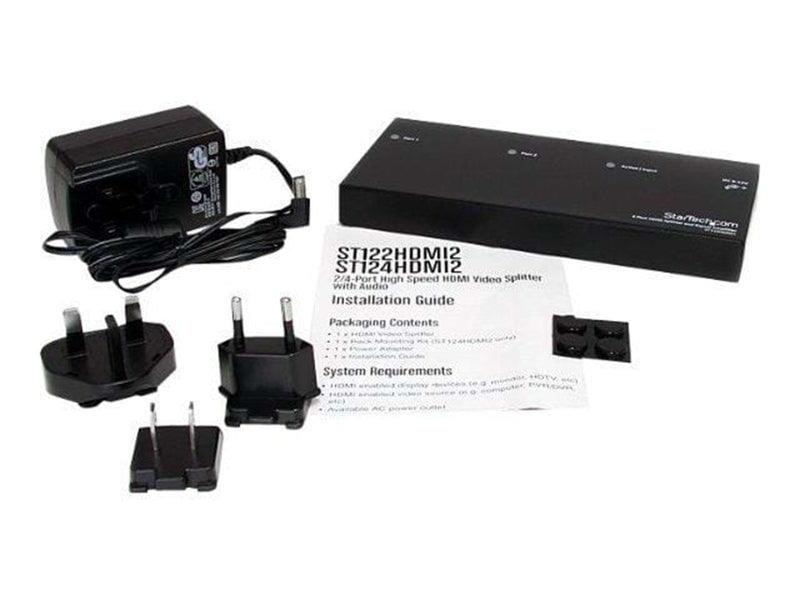StarTech.com 2 Port High Speed HDMI Video Splitter und Signal Verstärker - video-/audiosplitter - 2 Anschlüsse