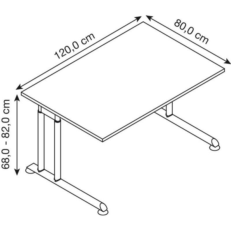 HAMMERBACHER höhenverstellbarer Schreibtisch VZS12/N/S nussbaum
