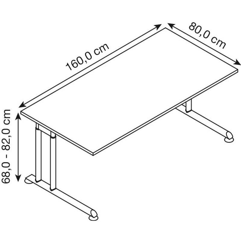 HAMMERBACHER höhenverstellbarer Schreibtisch VZS16/M/G beton