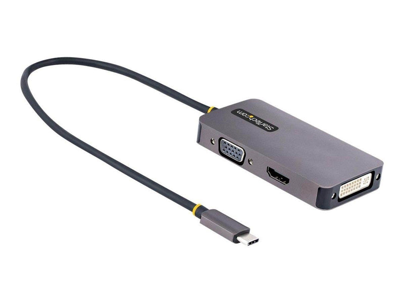 StarTech.com USB C Video Adapter USB C to HDMI DVI VGA Adapter Up to 4K 60Hz Aluminum Multiport Video Display Adapter