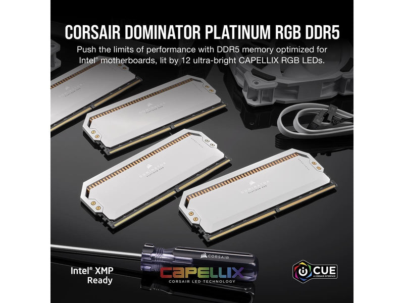 Corsair Dominator Platinum RGB DDR5-6200 - 32GB - CL36 - Dual Channel (2 pcs) - Intel XMP - Weiß mit RGB