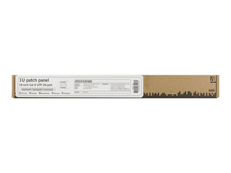 Deltaco PAN-108 UTP patchpanel 24xRJ45 Cat6 Krone-"connecter" 1U 19" metal