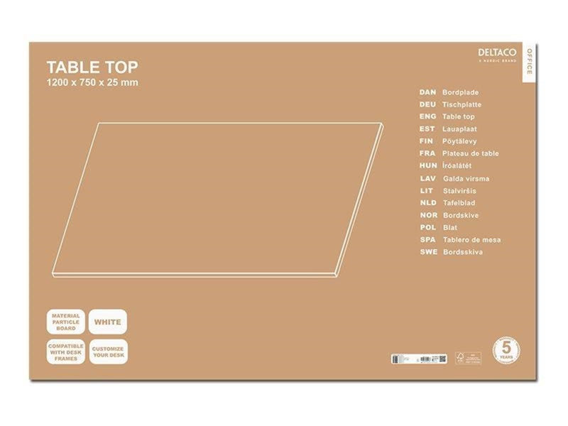 Deltaco OFFICE Tabletop White  Gamer Tisch