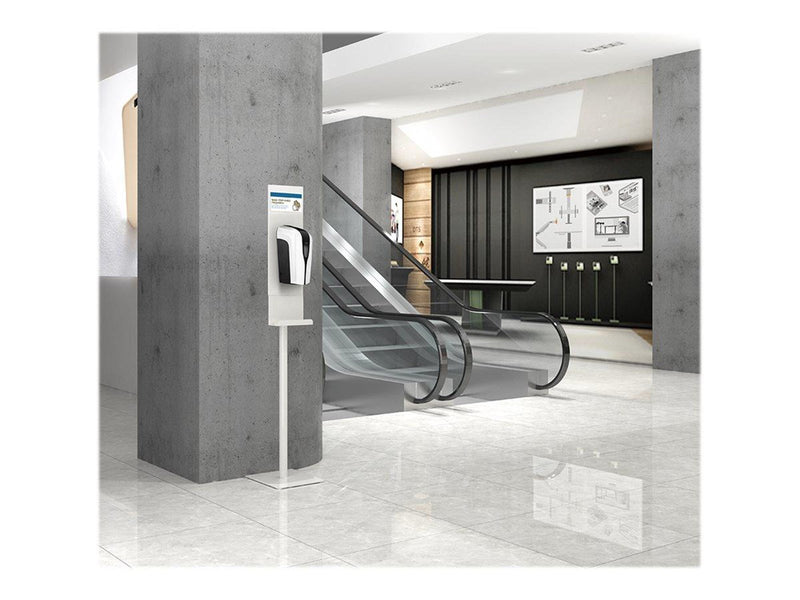 Deltaco OFFICE Universal floor stand for hand sanitizer dispenser.