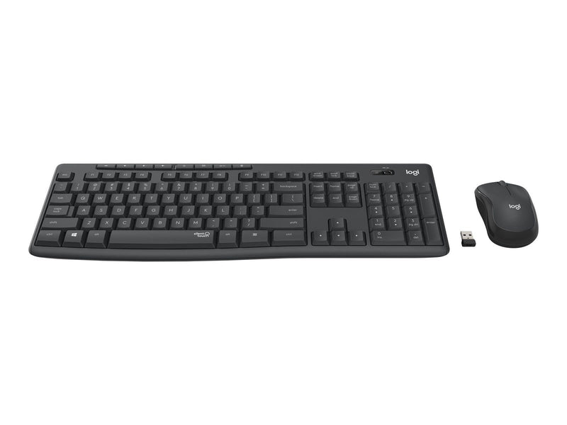 Logitech MK295 Silent - keyboard and mouse set - Russian - graphite - Tastatur & Maus Set - Russich - Schwarz