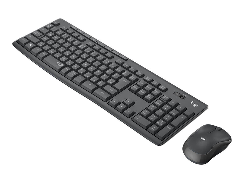 Logitech MK295 Silent - keyboard and mouse set - Russian - graphite - Tastatur & Maus Set - Russich - Schwarz