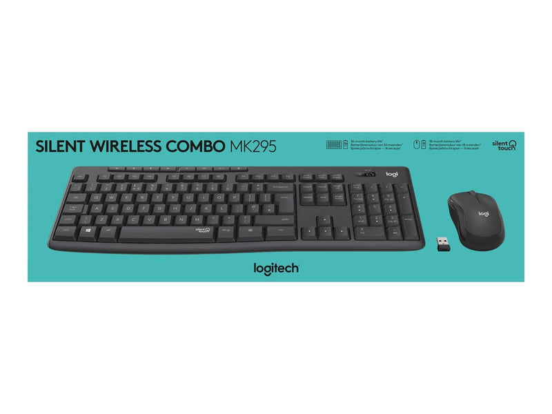Logitech MK295 Silent - keyboard and mouse set - Russian - graphite - Tastatur & Maus Set - Russich - Schwarz