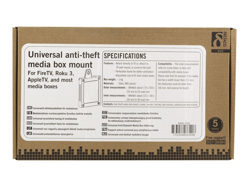 Deltaco Universal Anti-theft Media Box Mount