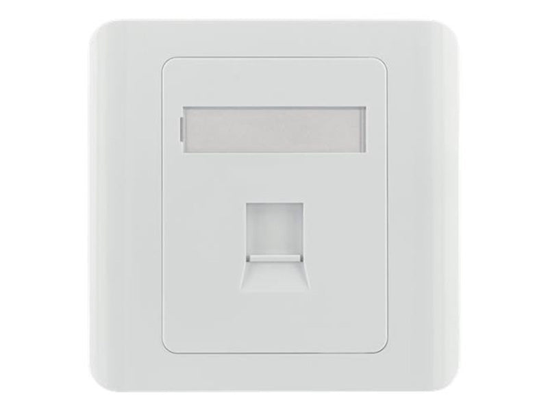 Deltaco VR-226 Flush mount for Keystone 1 port dust hatch white