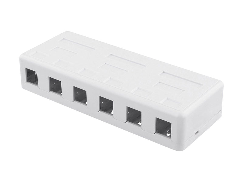 Deltaco Surface Mount Box For Keystone 6 ports White