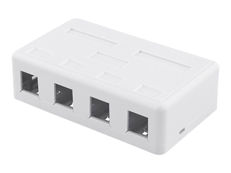 Deltaco Surface Mount Box For Keystone 4 ports White