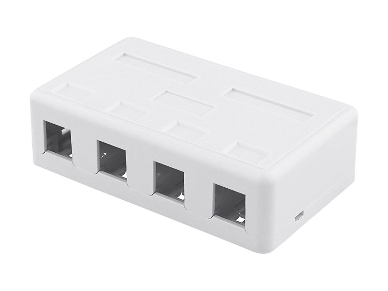 Deltaco Surface Mount Box For Keystone 4 ports White
