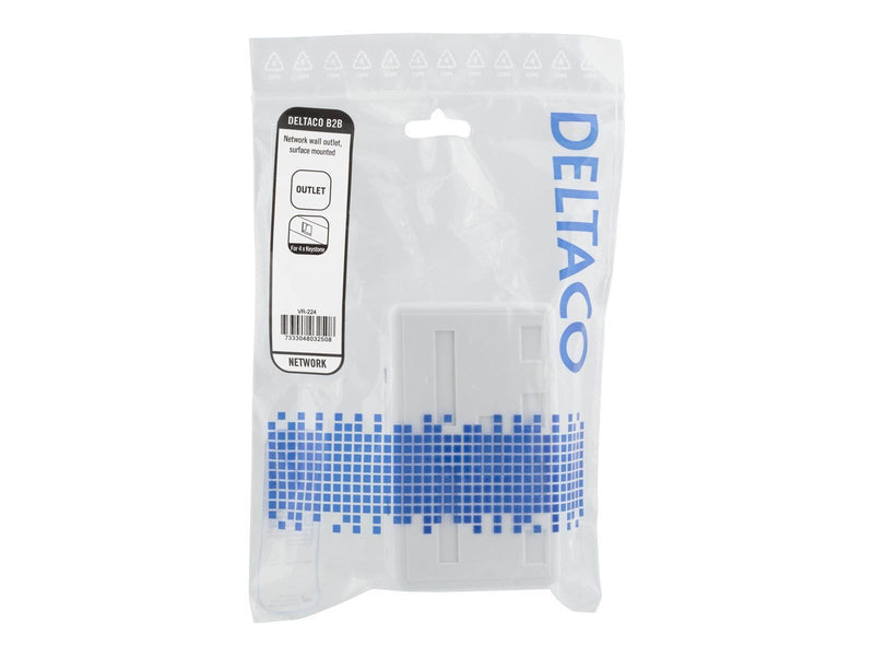 Deltaco Surface Mount Box For Keystone 4 ports White