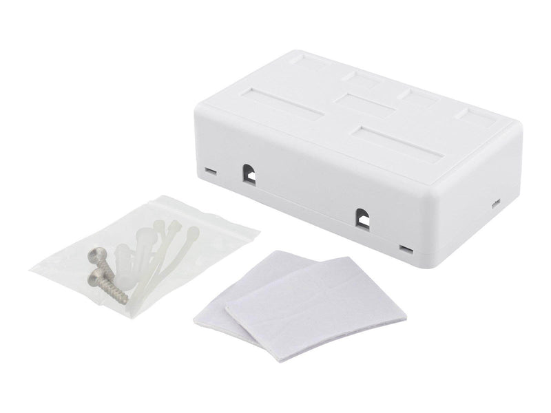 Deltaco Surface Mount Box For Keystone 4 ports White