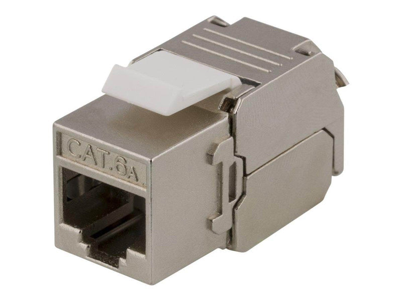 Deltaco MD-121 Cat6A Shielded Keystone Jack Toolless Clamp Termination Plastic white/metal