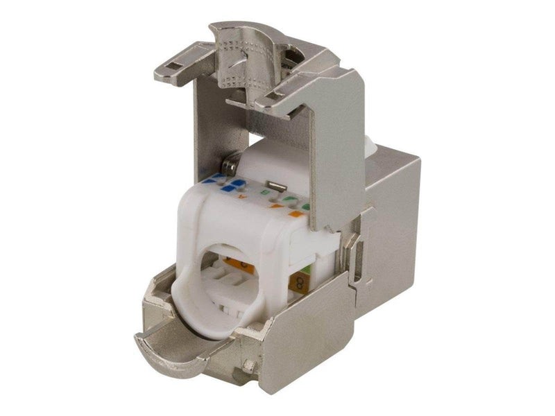 Deltaco MD-121 Cat6A Shielded Keystone Jack Toolless Clamp Termination Plastic white/metal