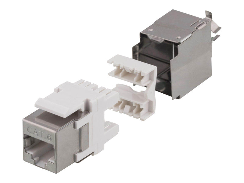 Deltaco MD-119 Keystone Jack CAT6 White/Metal