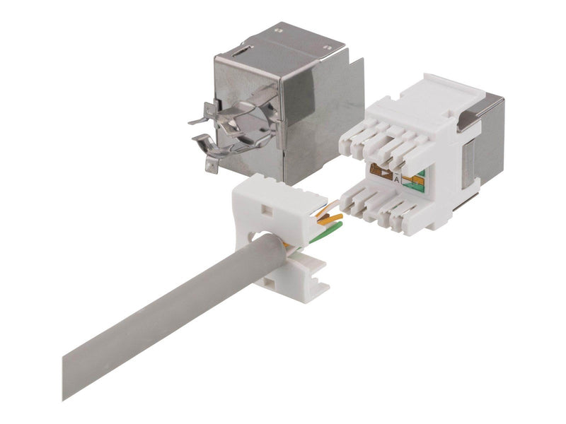 Deltaco MD-119 Keystone Jack CAT6 White/Metal