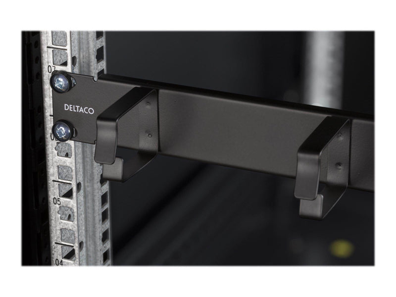 Deltaco 19" 1U Metal Cable Management With Brush