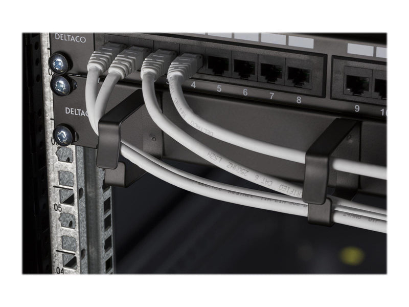 Deltaco 19" 1U Metal Cable Management With Brush