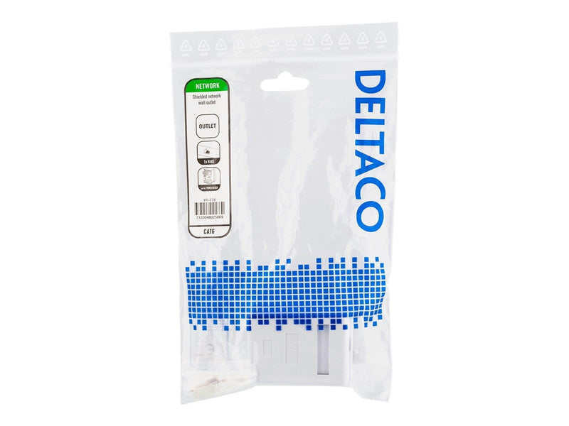 Deltaco VR-216 Shielded network socket Surface FTP 1xRJ45 Cat6 white