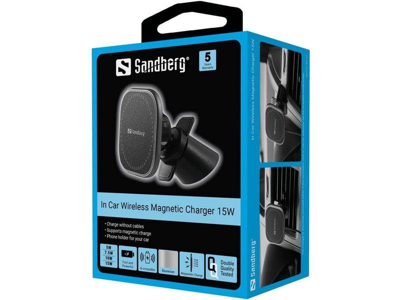 Sandberg 15W In Car Wireless Magnetic Charger